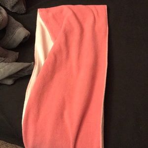 Pink and white scarf